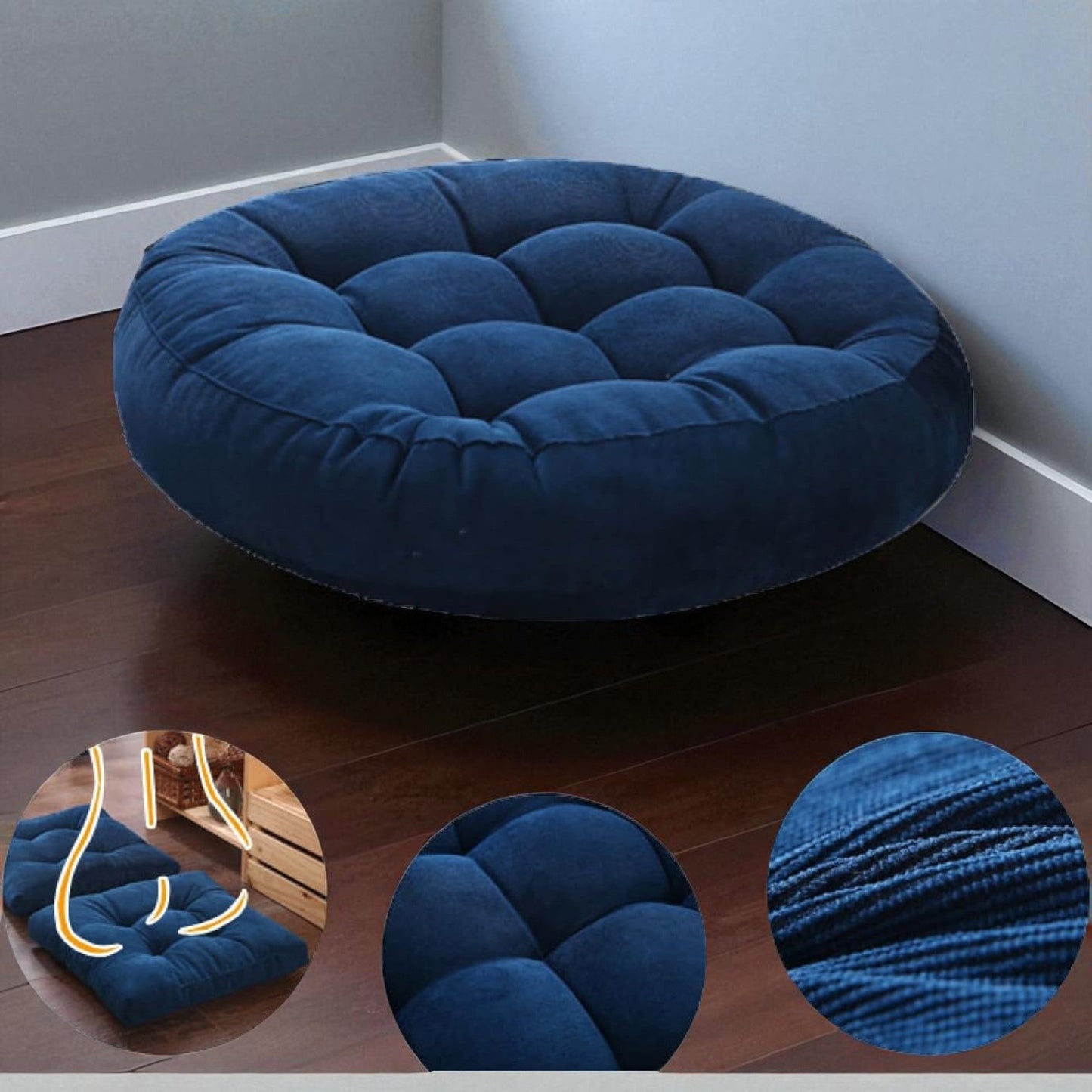 Coussin de Sol - CozyRoundPillow™ - Bleu