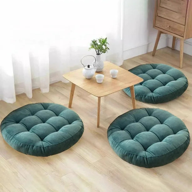 Coussin de Sol - CozyRoundPillow™ - Bleu d'Eau