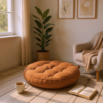 Coussin de Sol - CozyRoundPillow™ - Marron