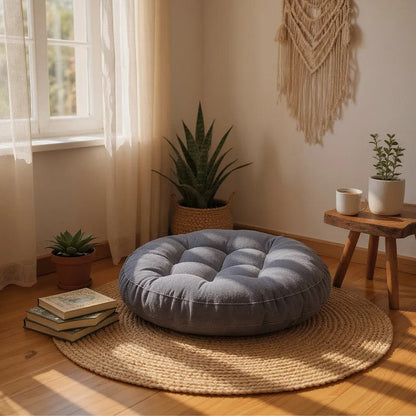 Coussin de Sol - CozyRoundPillow™ - Gris Foncé