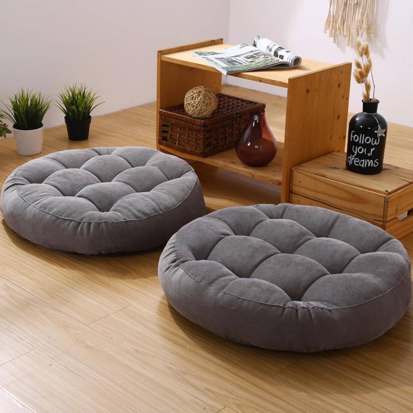 Coussin de Sol - CozyRoundPillow™ - Gris