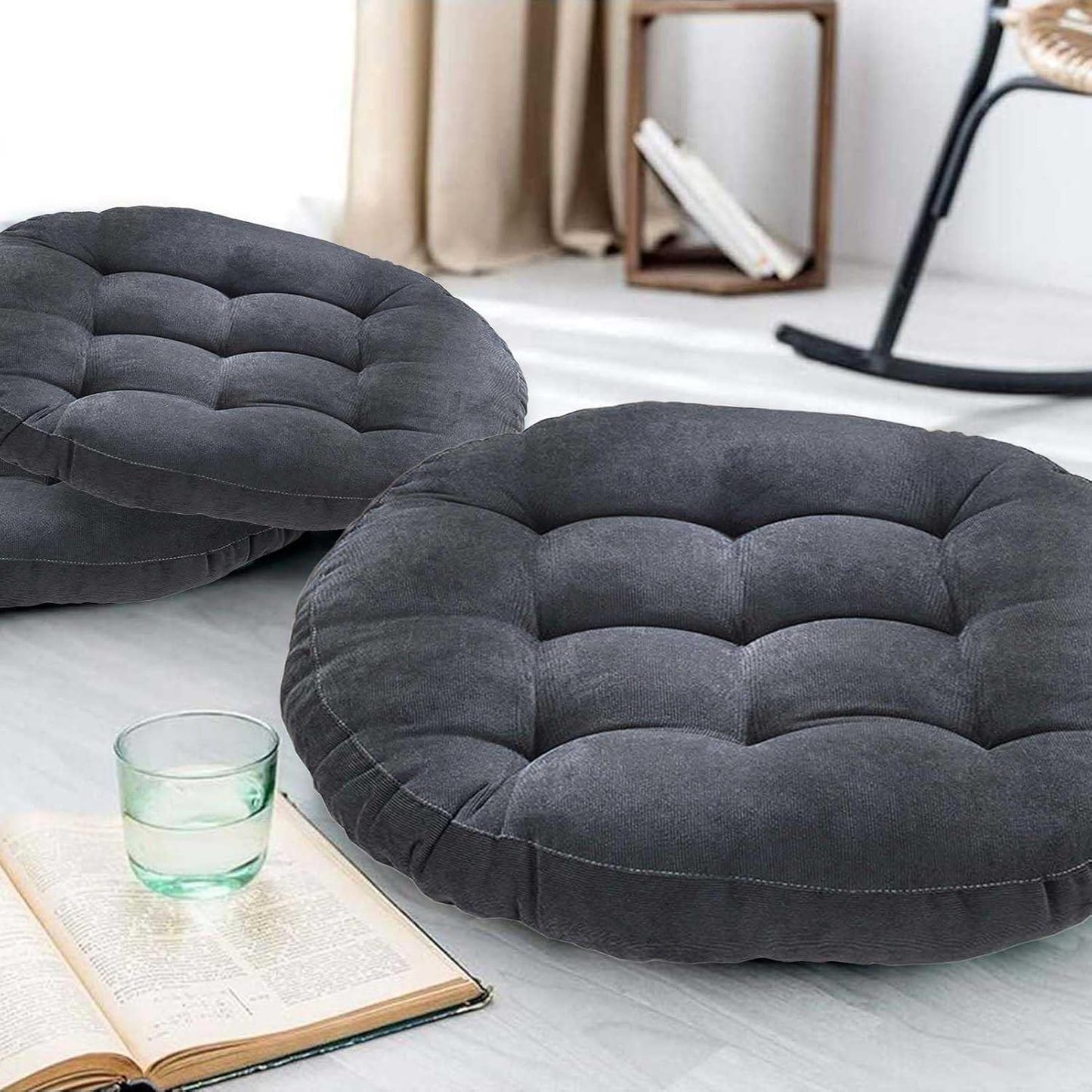 Coussin de Sol - CozyRoundPillow™ - Gris Foncé