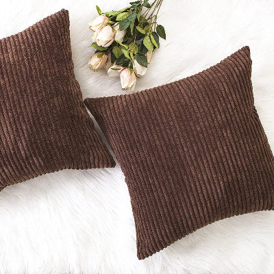 Housse de Coussin - SoftStripe™ - Marron