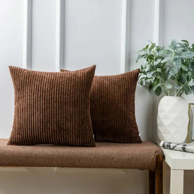 Housse de Coussin - SoftStripe™ - Marron