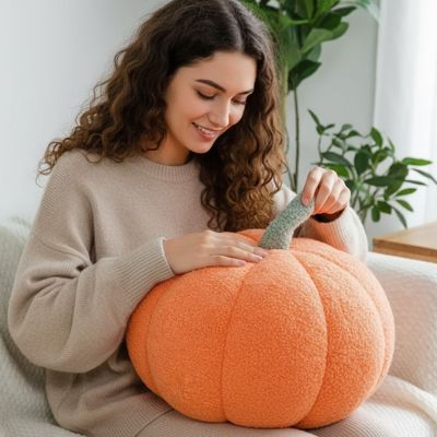 coussin canapé citrouille femme tige verte