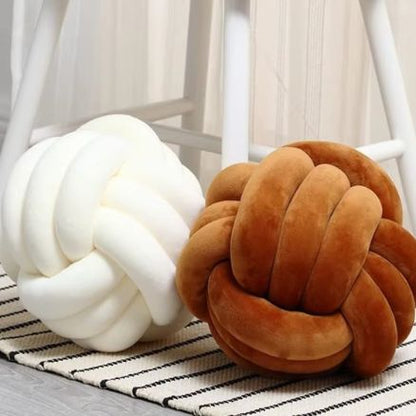 coussin canapé noeud velours blanc marron