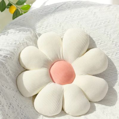 coussin décoratif pour canapé fleur marguerite blanche