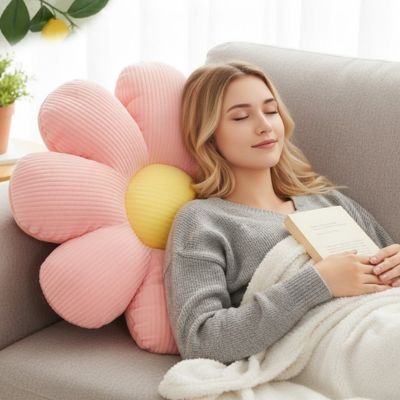 coussin décoratif pour canapé fleur rose