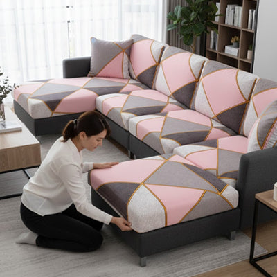 Installation rapide d'une housse canapé d'angle