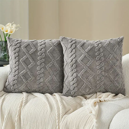 housse coussin gris vintage cocooning