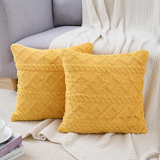 housse coussin jaune vintage