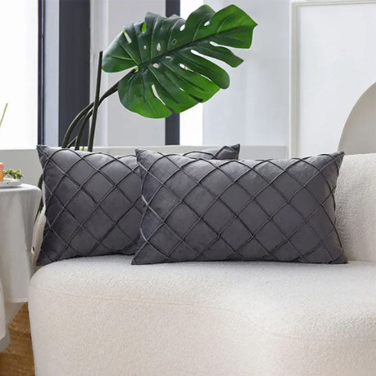 housse coussin rectangulaire gris pour décoration de canapé