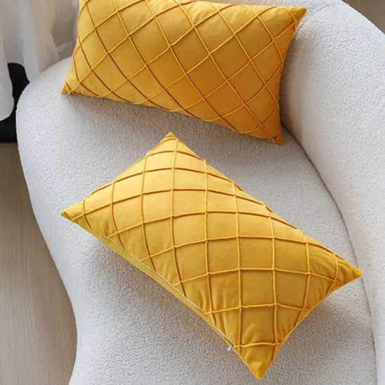 housse coussin rectangulaire jaune pour décoration de canapé 