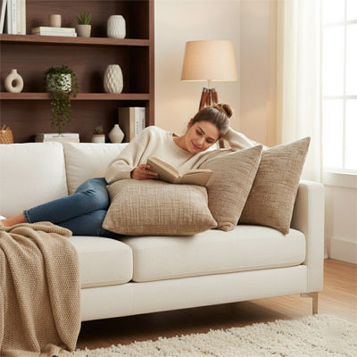 housse coussin tissu chenille élégant