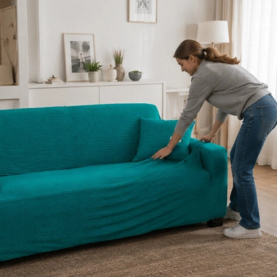 Pose rapide d'une housse de canapé extensible