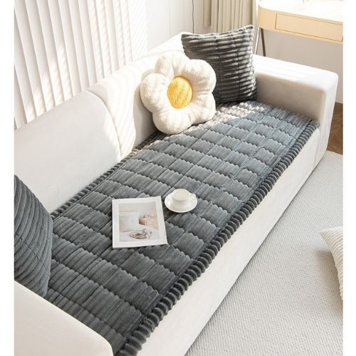 Housse de canapé matelassée gris