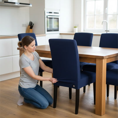 installation rapide d'une housse de chaise salle à manger