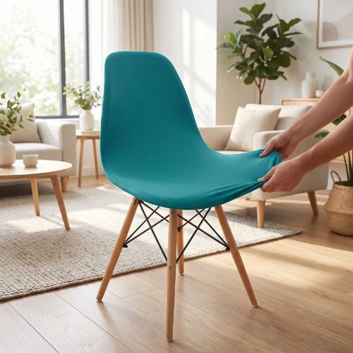 Housse de chaise scandinave avec tissu extensible facile à installer
