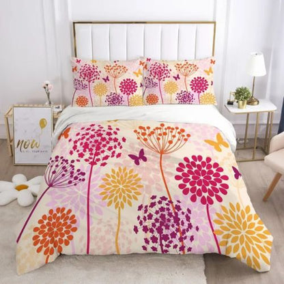 Housse de couette 200x200 à motif floral coloré