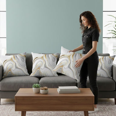 housse de coussin marbre élégant