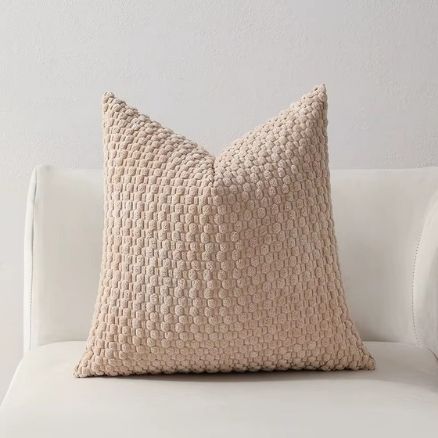 housses de coussins jacquard texture kaki