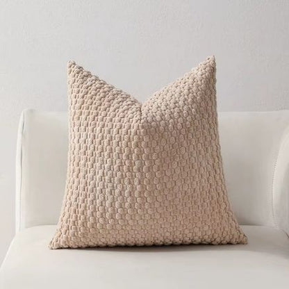 housses de coussins jacquard texture kaki