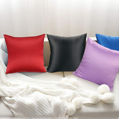 Housses de coussins en satin disponible en plusieurs couleurs élégante